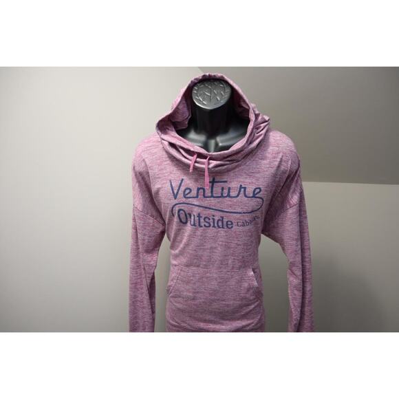 Cabelas Atheltic Hoodie Baggy Pullover Sweatshirt Marled Pink Womens Size Medium - Picture 1 of 9